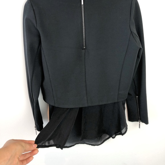Neiman Marcus A.Moss Long Sleeve Black Top - Picture 7 of 8